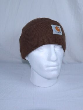 Carhartt Cuffed Stocking Cap Knit Beanie Brown Unisex One Size